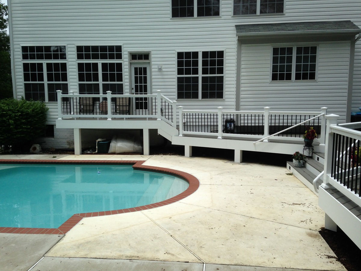 pool deck from backyard