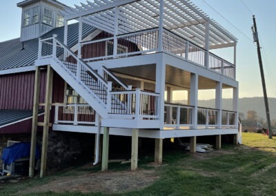 Two-story winery deck